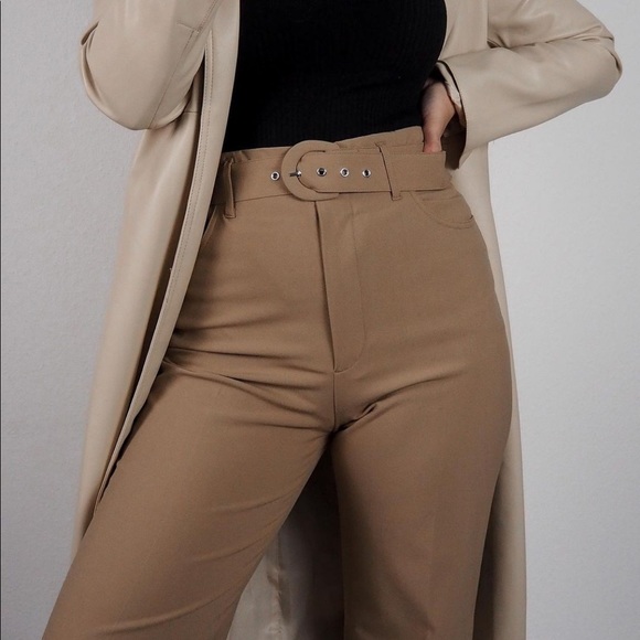 Zara Wide Leg Belted Pants - Picture 6 of 13